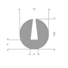 Profilé en U gris 3mm caoutchouc compact LxH=12,5x12,5mm (L=100m)