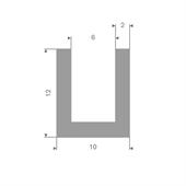Profilé en U gris 6mm caoutchouc compact LxH=10x12mm (L=50m)