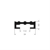 Profilé en U LxH=24x8,5mm caoutchouc compact (L=50m)