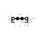 Profilé en U LxH=33,5x11,5mm caoutchouc compact (L=50m)