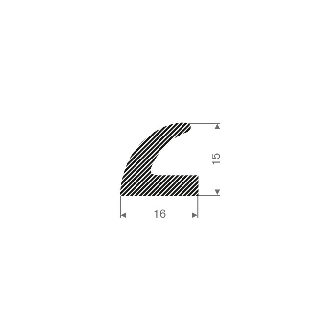 Profilé mousse caoutchouc LxH=16x15mm (L=50m)