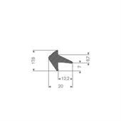 Profilé mousse caoutchouc LxH=20x17,6mm (L=50m)