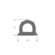 Profilé mousse caoutchouc LxH=25x21mm (L=25m)