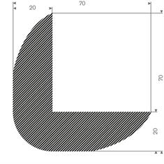 Profilé mousse caoutchouc LxH= 70x70mm (L=10m)