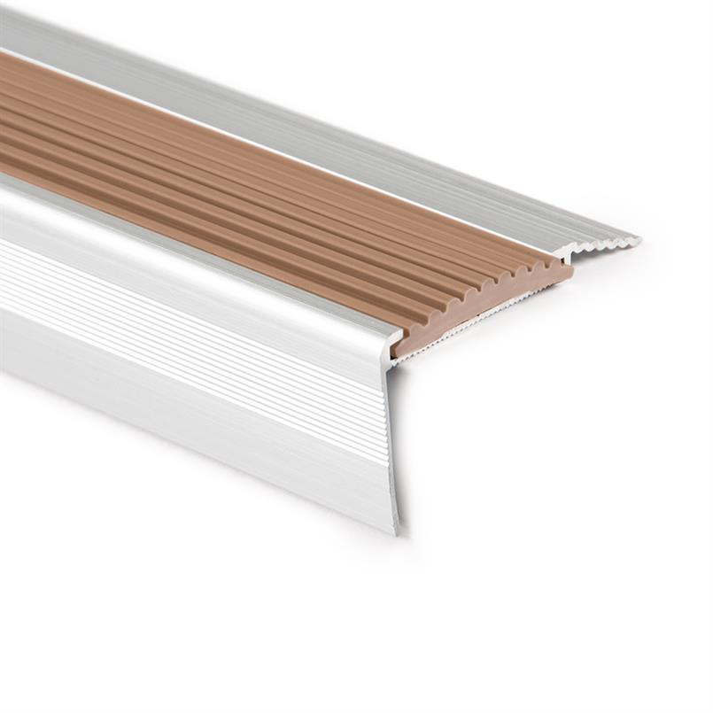 Profilé nez de marche aluminium brun LxLxH=1500x55x31mm
