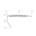 Profilé nez de marche aluminium brun LxLxH=1500x65x35mm