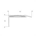 Profilé nez de marche aluminium gris LxLxH=1500x45x25mm