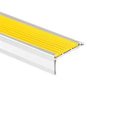 Profilé nez de marche aluminium jaune LxLxH=1500x40x18mm