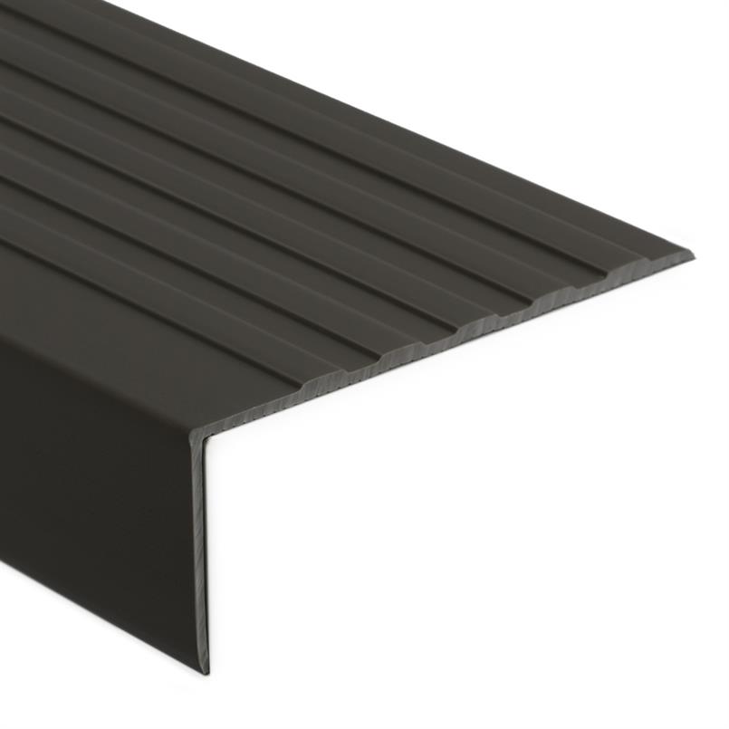 Profilé nez de marche antidérapant noir LxLxH=1500x100x40mm