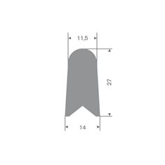 Profilé silicone gris LxH=14x27