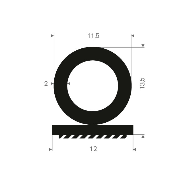 Profilé special en mousse/PVC LxH=12x13,5mm (L=50m)