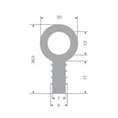 Profilé special gris LxH=20x36,5mm caoutchouc compact (L=25m)
