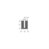 Profilé U mousse caoutchouc 2mm LxH=10x13mm (L=50m)