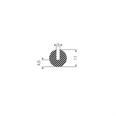 Profilé U mousse caoutchouc 2mm / LxH=11x11mm (L=100m)