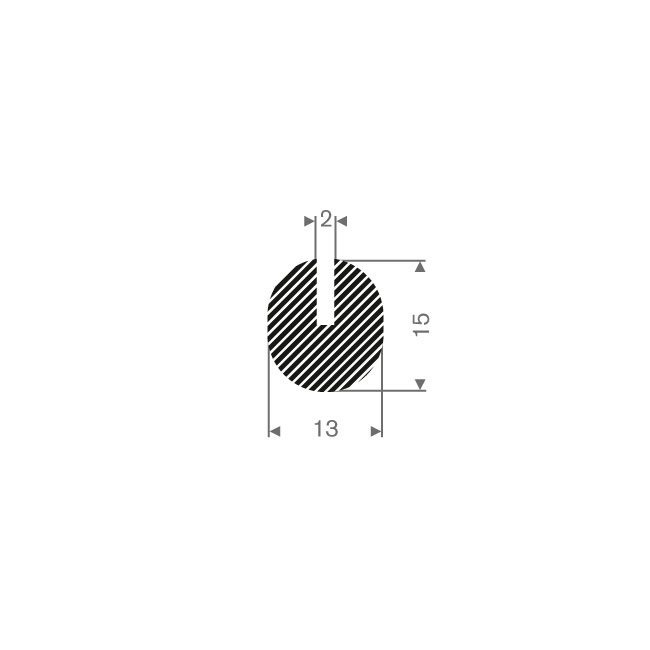 Profilé U mousse caoutchouc 2mm LxH=13x15mm (L=50m)