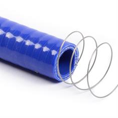 Siliconen slang m/stalen spiraal blauw 19mm L=1000mm
