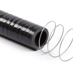 Siliconen slang m/stalen spiraal zwart 19mm L=1000mm