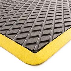 Tapis anti-fatigue 1200x900mm noir/jaune