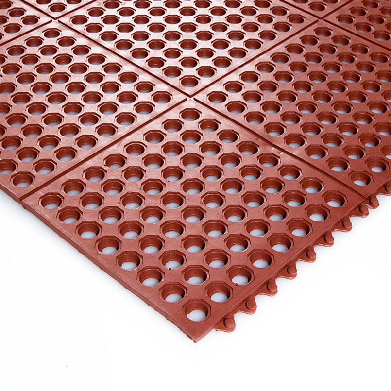 Tapis anti fatigue rouge 900x900x14mm commutable