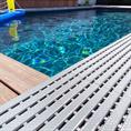 tapis de piscine gris 33x33x1,6cm