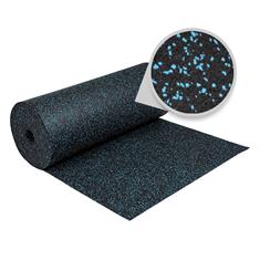 Tapis sportif fitness noir/bleu 6mm (LxL=20x1,25m)