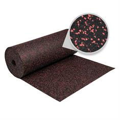 Tapis sportif fitness noir/rouge 6mm (LxL=20x1,25m)