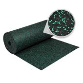 Tapis sportif fitness noir/vert 8mm (LxL=15x1,5m)