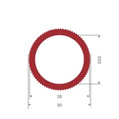 Tuyau silicone rouge; D= 23,5mm, L=30mm (L=10m)