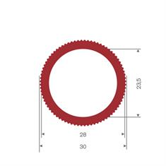 Tuyau silicone rouge; D= 23,5mm, L=30mm